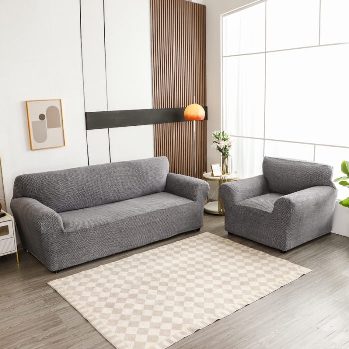 91家纺网 家纺一手货源 找家纺 兴妮雅家纺 2023新款雪尼尔组合沙发沙发笠弹力全包冬季加厚沙发坐垫套 深灰