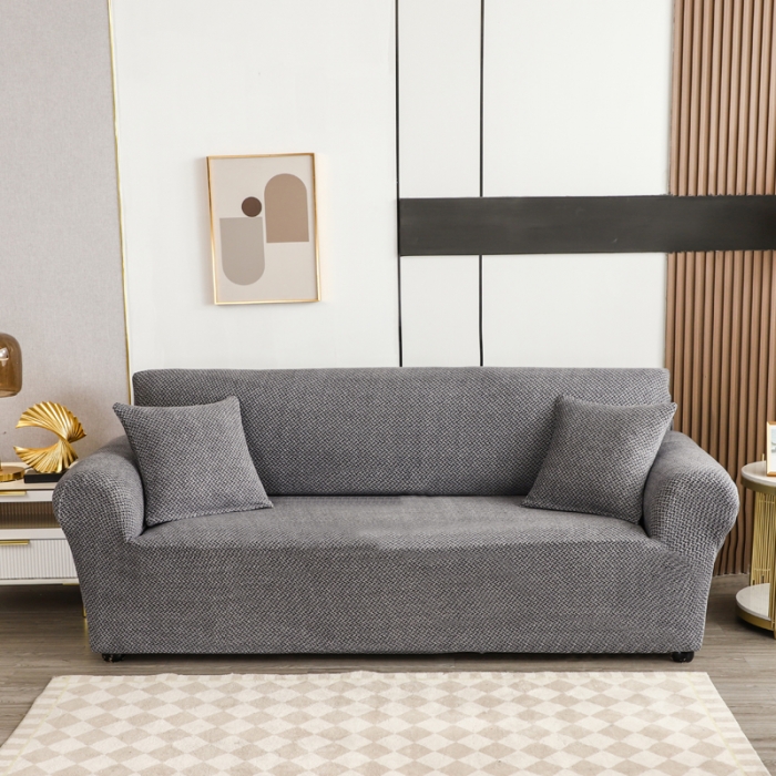 91家纺网 家纺一手货源 找家纺 兴妮雅家纺 2023新款雪尼尔组合沙发沙发笠弹力全包冬季加厚沙发坐垫套 深灰