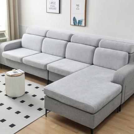 91家纺网 家纺一手货源 找家纺 千彤 2023新款常规款雪尼尔沙发笠系列 银灰色