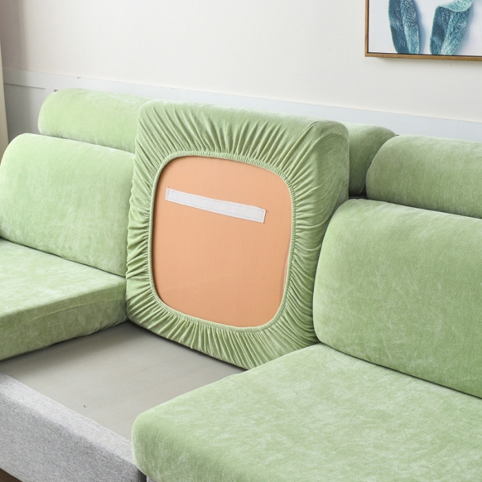 91家纺网 家纺一手货源 找家纺 千彤 2023新款常规款雪尼尔沙发笠系列 薄荷绿