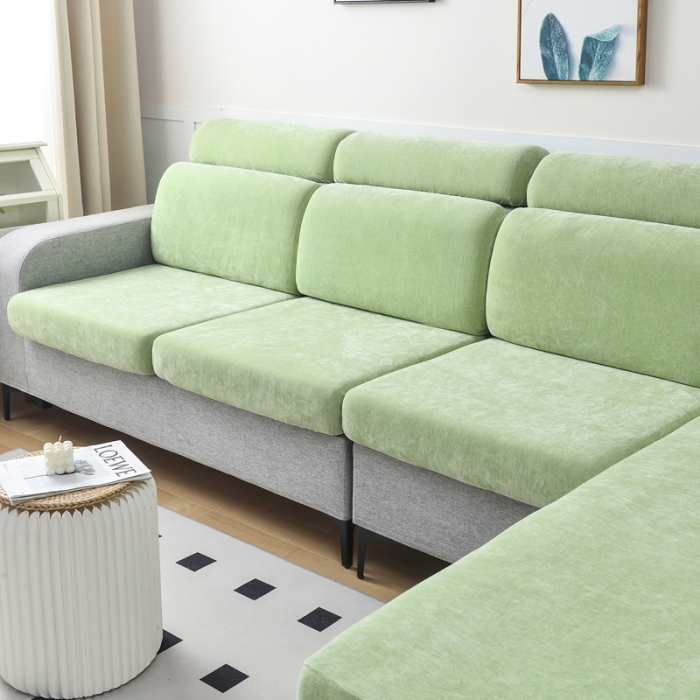 91家纺网 家纺一手货源 找家纺 千彤 2023新款常规款雪尼尔沙发笠系列 薄荷绿