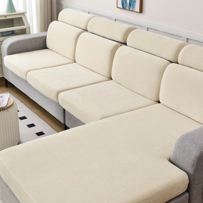 91家纺网 家纺一手货源 找家纺 千彤 2023新款常规款雪尼尔沙发笠系列 米黄