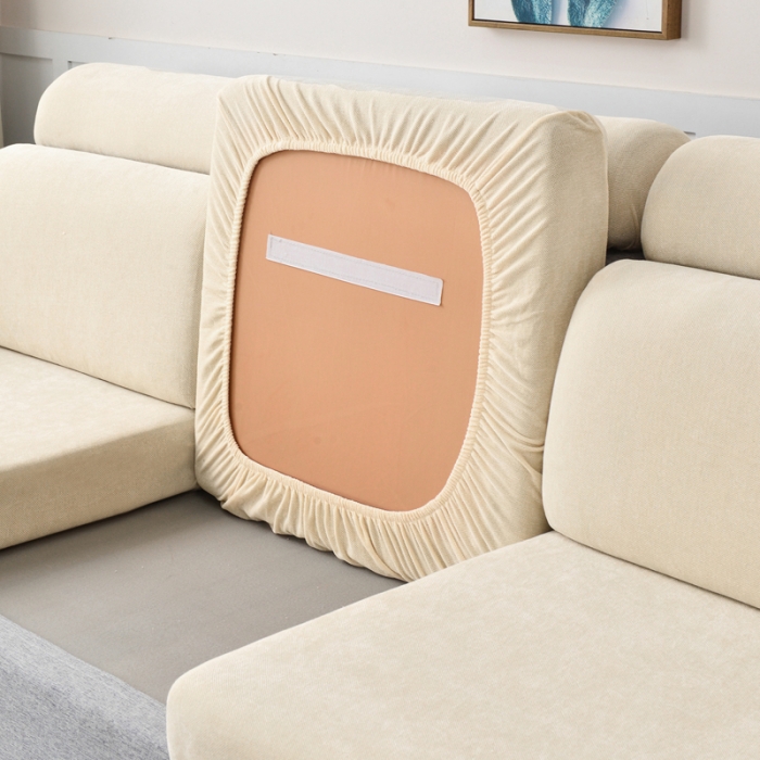 91家纺网 家纺一手货源 找家纺 千彤 2023新款常规款雪尼尔沙发笠系列 米黄