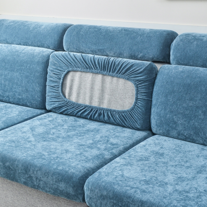 91家纺网 家纺一手货源 找家纺 千彤 2023新款常规款雪尼尔沙发笠系列 宁静蓝