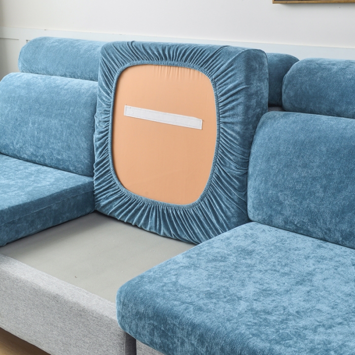 91家纺网 家纺一手货源 找家纺 千彤 2023新款常规款雪尼尔沙发笠系列 宁静蓝
