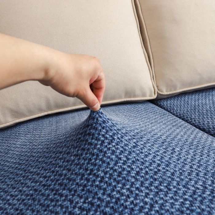 91家纺网 家纺一手货源 找家纺 兴妮雅家纺 2023新款雪尼尔坐垫套沙发笠弹力全包冬季加厚沙发坐垫套 宝蓝