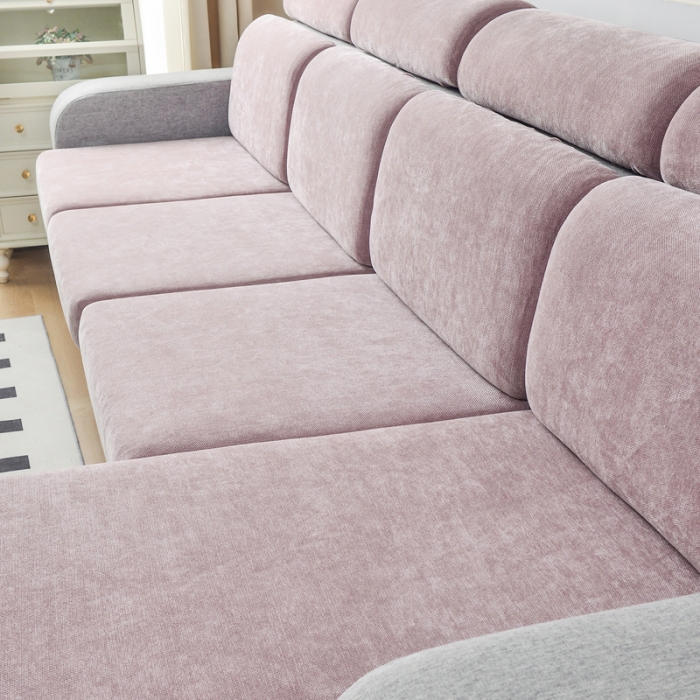 91家纺网 家纺一手货源 找家纺 千彤 2023新款常规款雪尼尔沙发笠系列 香芋紫