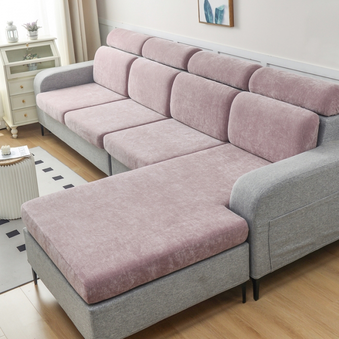 91家纺网 家纺一手货源 找家纺 千彤 2023新款常规款雪尼尔沙发笠系列 香芋紫