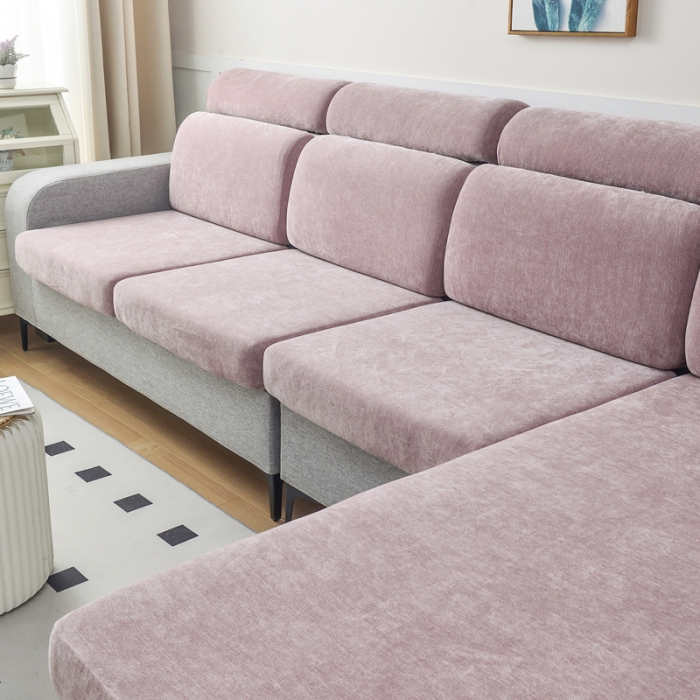 91家纺网 家纺一手货源 找家纺 千彤 2023新款常规款雪尼尔沙发笠系列 香芋紫