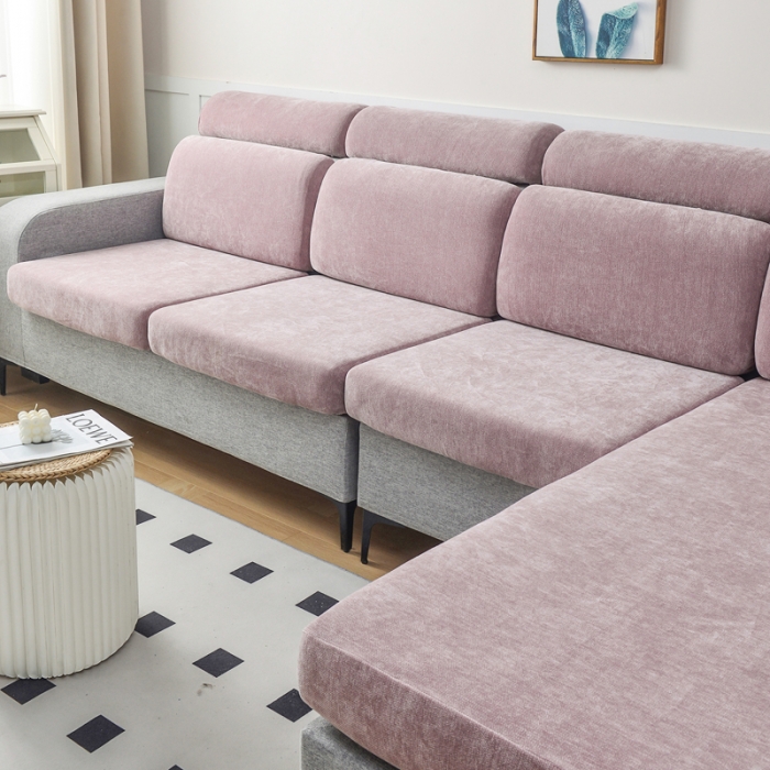 91家纺网 家纺一手货源 找家纺 千彤 2023新款常规款雪尼尔沙发笠系列 香芋紫