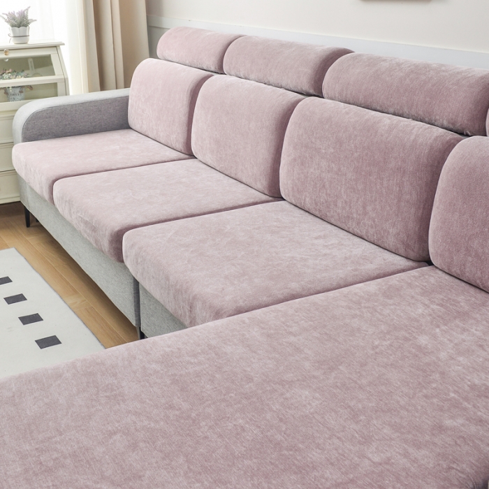 91家纺网 家纺一手货源 找家纺 千彤 2023新款常规款雪尼尔沙发笠系列 香芋紫
