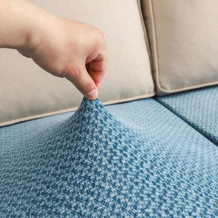 91家纺网 家纺一手货源 找家纺 兴妮雅家纺 2023新款雪尼尔坐垫套沙发笠弹力全包冬季加厚沙发坐垫套 湖蓝