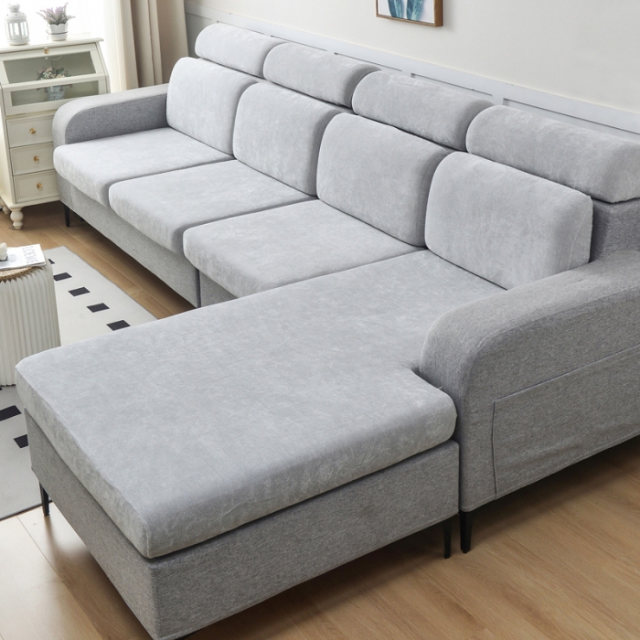 91家纺网 家纺一手货源 找家纺 千彤 2023新款常规款雪尼尔沙发笠系列 银灰色