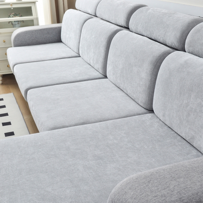 91家纺网 家纺一手货源 找家纺 千彤 2023新款常规款雪尼尔沙发笠系列 银灰色