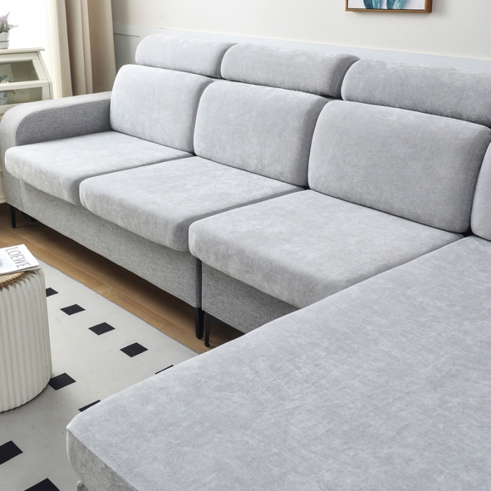91家纺网 家纺一手货源 找家纺 千彤 2023新款常规款雪尼尔沙发笠系列 银灰色