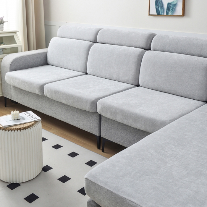 91家纺网 家纺一手货源 找家纺 千彤 2023新款常规款雪尼尔沙发笠系列 银灰色