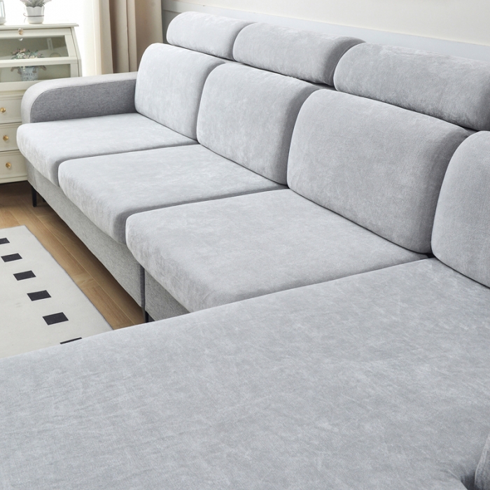 91家纺网 家纺一手货源 找家纺 千彤 2023新款常规款雪尼尔沙发笠系列 银灰色