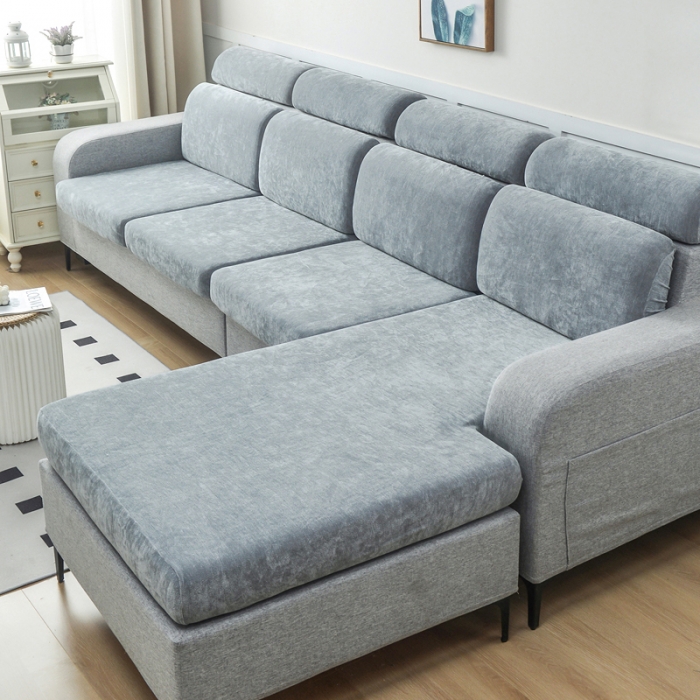 91家纺网 家纺一手货源 找家纺 千彤 2023新款常规款雪尼尔沙发笠系列 中性灰