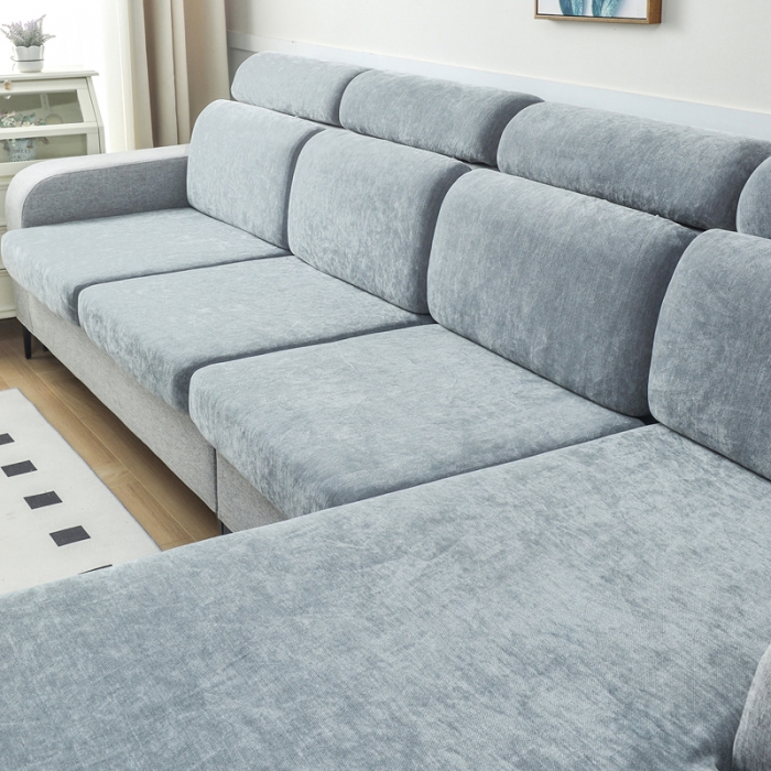 91家纺网 家纺一手货源 找家纺 千彤 2023新款常规款雪尼尔沙发笠系列 中性灰