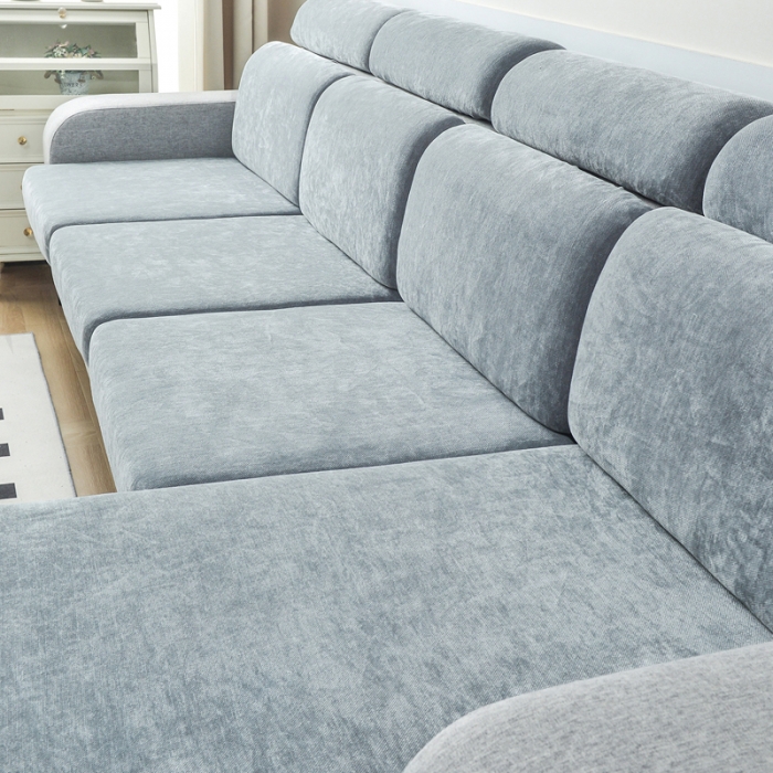 91家纺网 家纺一手货源 找家纺 千彤 2023新款常规款雪尼尔沙发笠系列 中性灰