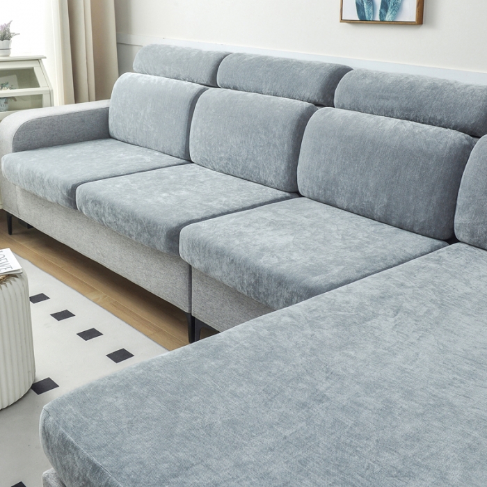 91家纺网 家纺一手货源 找家纺 千彤 2023新款常规款雪尼尔沙发笠系列 中性灰