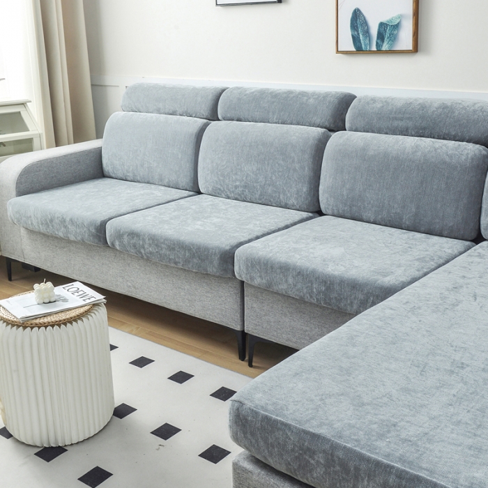 91家纺网 家纺一手货源 找家纺 千彤 2023新款常规款雪尼尔沙发笠系列 中性灰