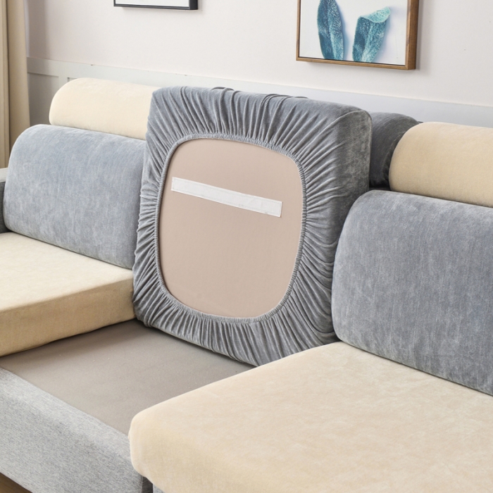 91家纺网 家纺一手货源 找家纺 千彤 2023新款常规款雪尼尔沙发笠系列 中性灰米黄