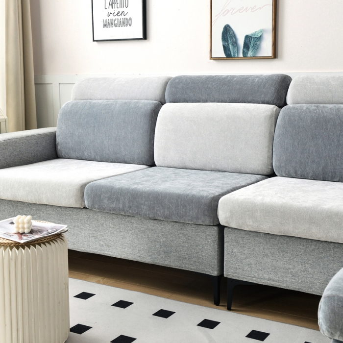 91家纺网 家纺一手货源 找家纺 千彤 2023新款常规款雪尼尔沙发笠系列 中性灰银灰