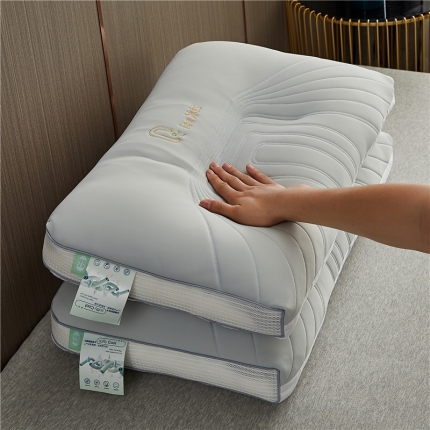 91家纺网 家纺一手货源 找家纺 （总）乐可 2023新款冰丝乳胶护颈枕 枕头枕芯