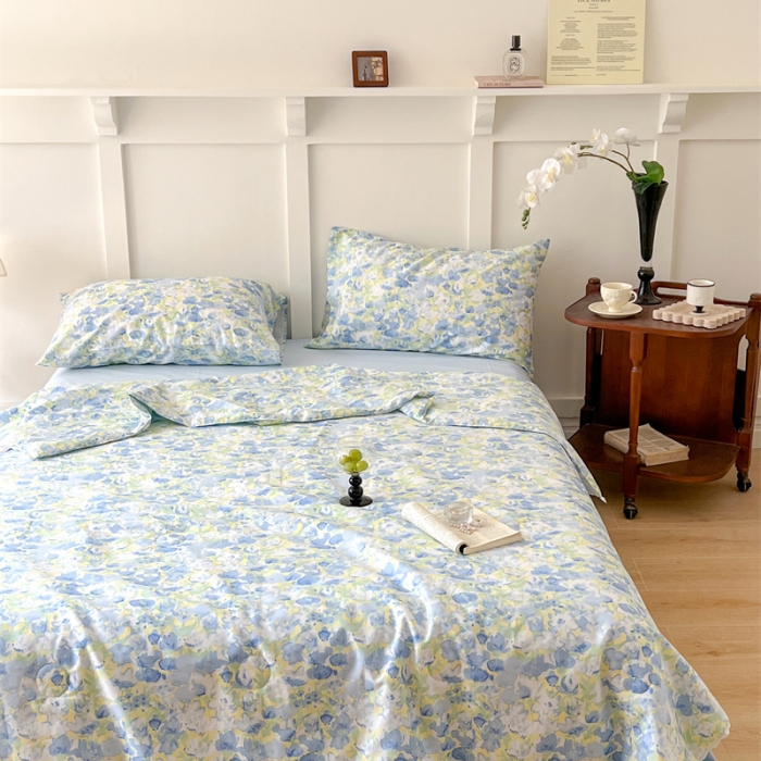 91家纺网 家纺一手货源 找家纺 棉眠 2023 全棉夏被 和风蓝夏被