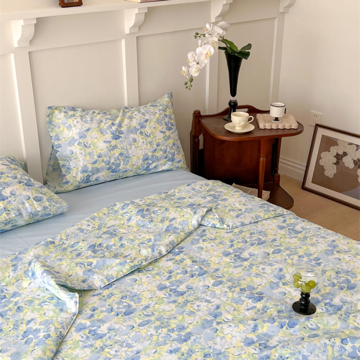 91家纺网 家纺一手货源 找家纺 棉眠 2023 全棉夏被 和风蓝夏被