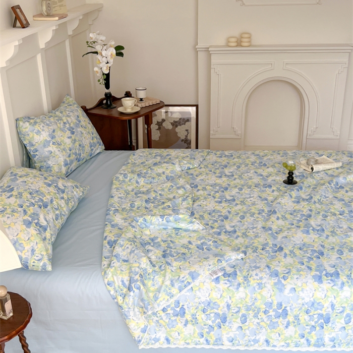 91家纺网 家纺一手货源 找家纺 棉眠 2023 全棉夏被 和风蓝夏被