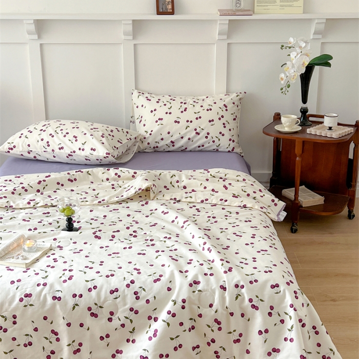 91家纺网 家纺一手货源 找家纺 棉眠 2023 全棉夏被 车厘紫夏被