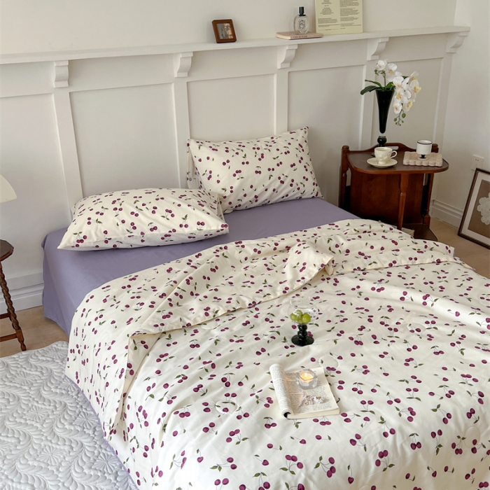 91家纺网 家纺一手货源 找家纺 棉眠 2023 全棉夏被 车厘紫夏被