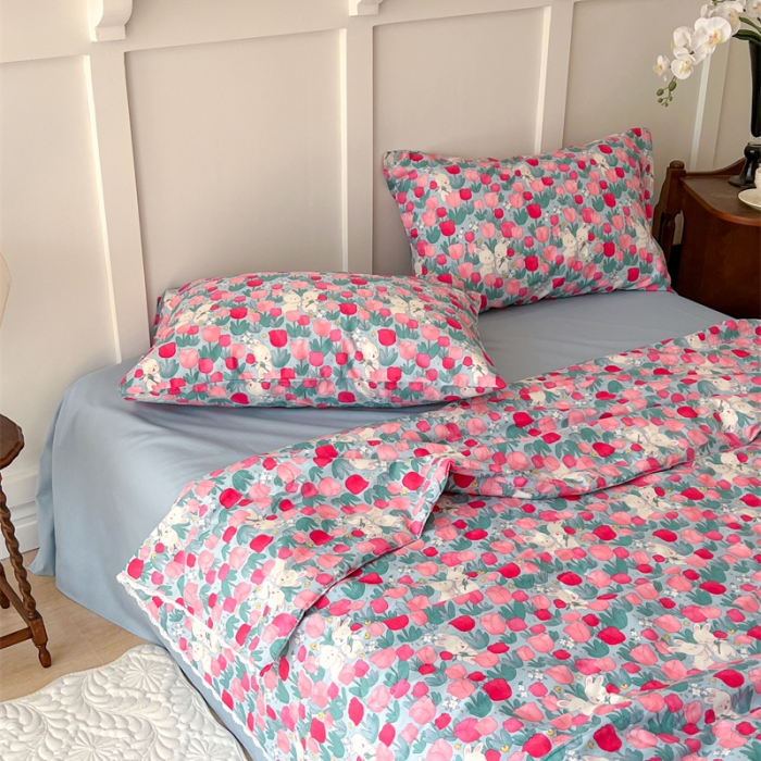 91家纺网 家纺一手货源 找家纺 棉眠 2023 全棉夏被 小桃夏被