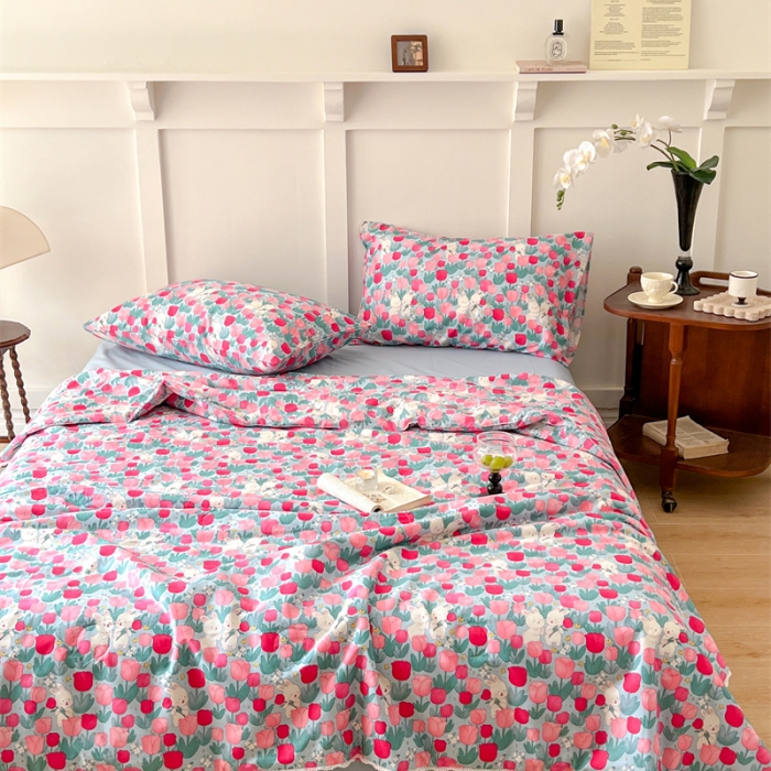 91家纺网 家纺一手货源 找家纺 棉眠 2023 全棉夏被 小桃夏被