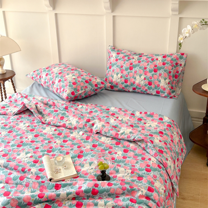 91家纺网 家纺一手货源 找家纺 棉眠 2023 全棉夏被 小桃夏被