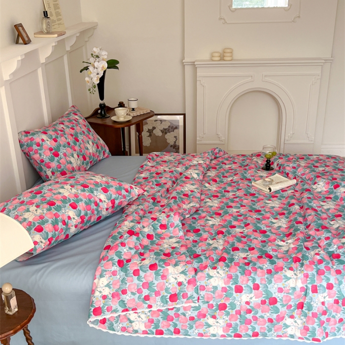 91家纺网 家纺一手货源 找家纺 棉眠 2023 全棉夏被 小桃夏被