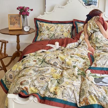 91家纺网 家纺一手货源 找家纺 总 由丽 2025新款数码印花四件套