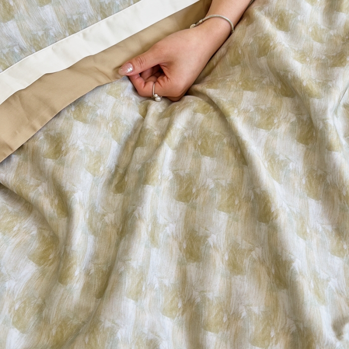 91家纺网 家纺一手货源 找家纺 由丽 2025新款数码印花四件套 香奢 黄