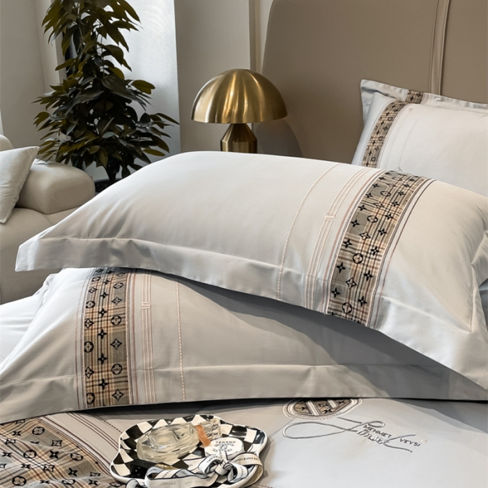 91家纺网 家纺一手货源 找家纺 魅都100长绒棉简约轻奢贴布绣四件套-莫西卡 莫西卡-浅灰