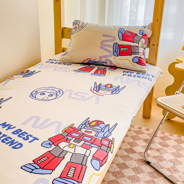 91家纺网 家纺一手货源 找家纺 金丝鸟 2023新款全棉加水晶绒棉加绒床垫套 变形战士