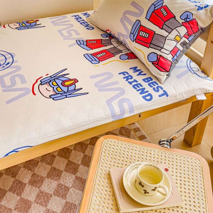 91家纺网 家纺一手货源 找家纺 金丝鸟 2023新款全棉加水晶绒棉加绒床垫套 变形战士