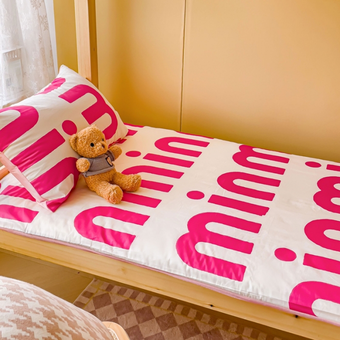 91家纺网 家纺一手货源 找家纺 金丝鸟 2023新款全棉加水晶绒棉加绒床垫套 粉mm