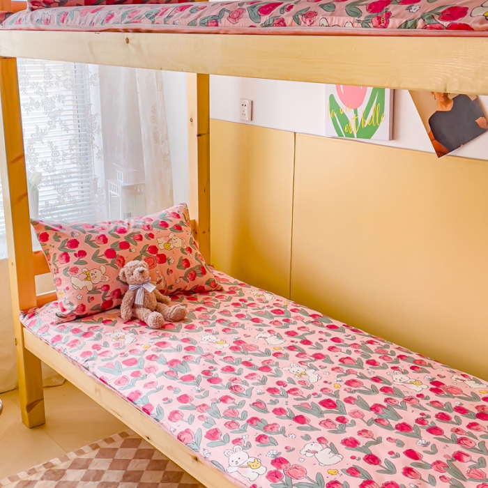 91家纺网 家纺一手货源 找家纺 金丝鸟 2023新款全棉加水晶绒棉加绒床垫套 馥郁