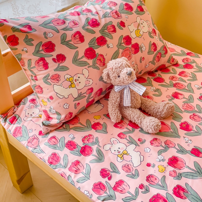 91家纺网 家纺一手货源 找家纺 金丝鸟 2023新款全棉加水晶绒棉加绒床垫套 馥郁