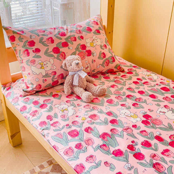 91家纺网 家纺一手货源 找家纺 金丝鸟 2023新款全棉加水晶绒棉加绒床垫套 馥郁