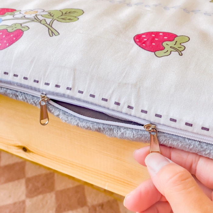 91家纺网 家纺一手货源 找家纺 金丝鸟 2023新款全棉加水晶绒棉加绒床垫套 蓝色花园