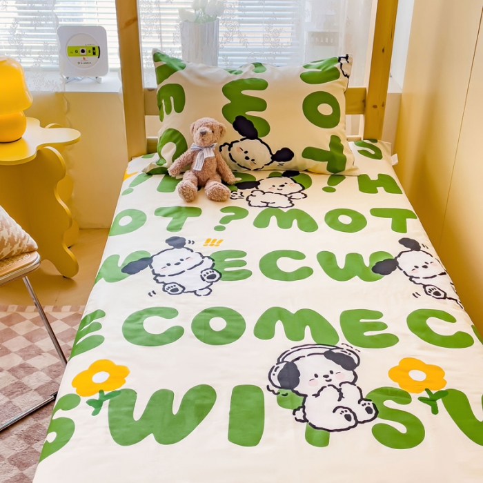 91家纺网 家纺一手货源 找家纺 金丝鸟 2023新款全棉加水晶绒棉加绒床垫套 乐乐狗