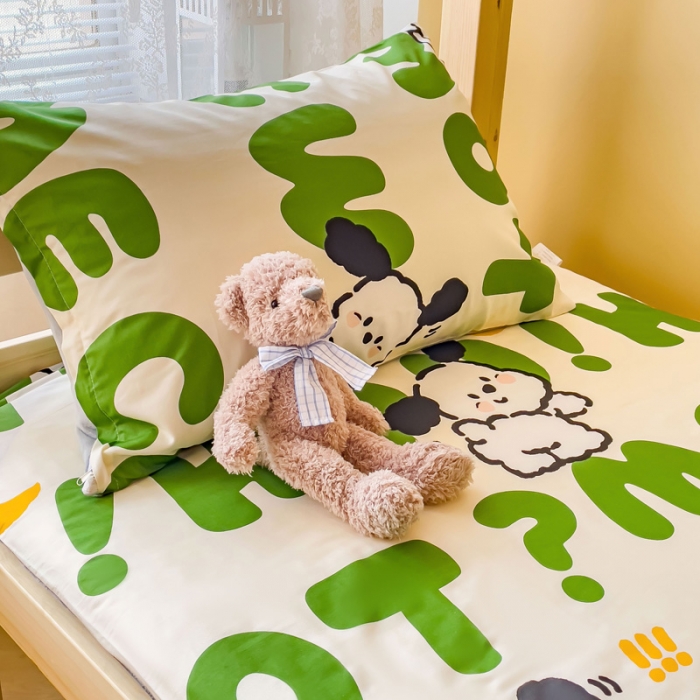 91家纺网 家纺一手货源 找家纺 金丝鸟 2023新款全棉加水晶绒棉加绒床垫套 乐乐狗